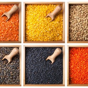 Red, Green, and Yellow Lentils